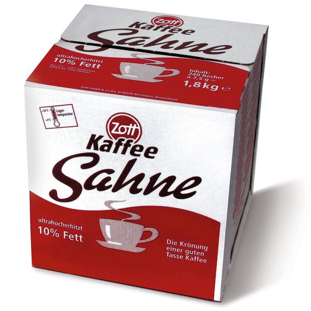 Zott Kaffeesahne (10 % Fett) H-Kaffeesahne Schüttw. 240x7,5 g