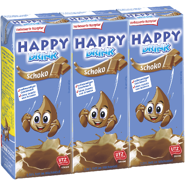 Hochwald Happy Drink Schoko 1,35% Fett Fett 3x200ml